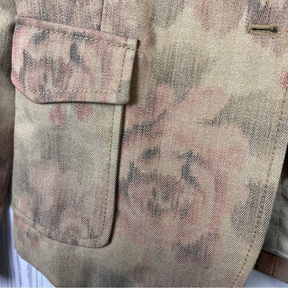 MaxMara Weekend | jacket | floral tan vintage military coat - Picture 4 of 9